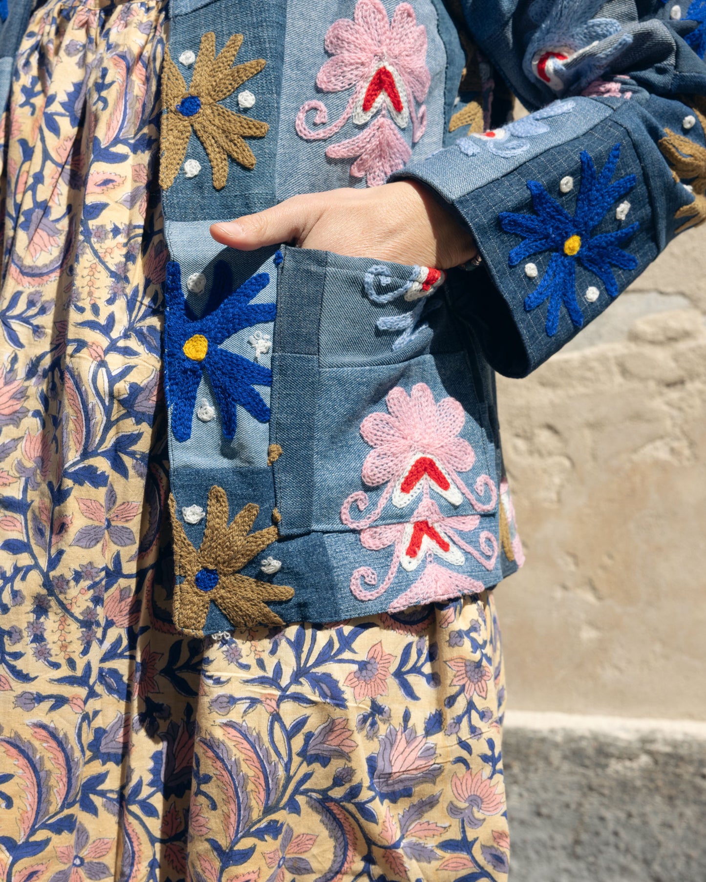 PRAANAM - LOVE DENIM JACKET / DUSKY FLAMINGO