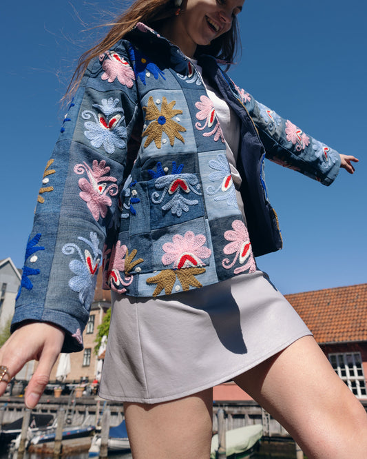 PRAANAM - LOVE DENIM JACKET / DUSKY FLAMINGO