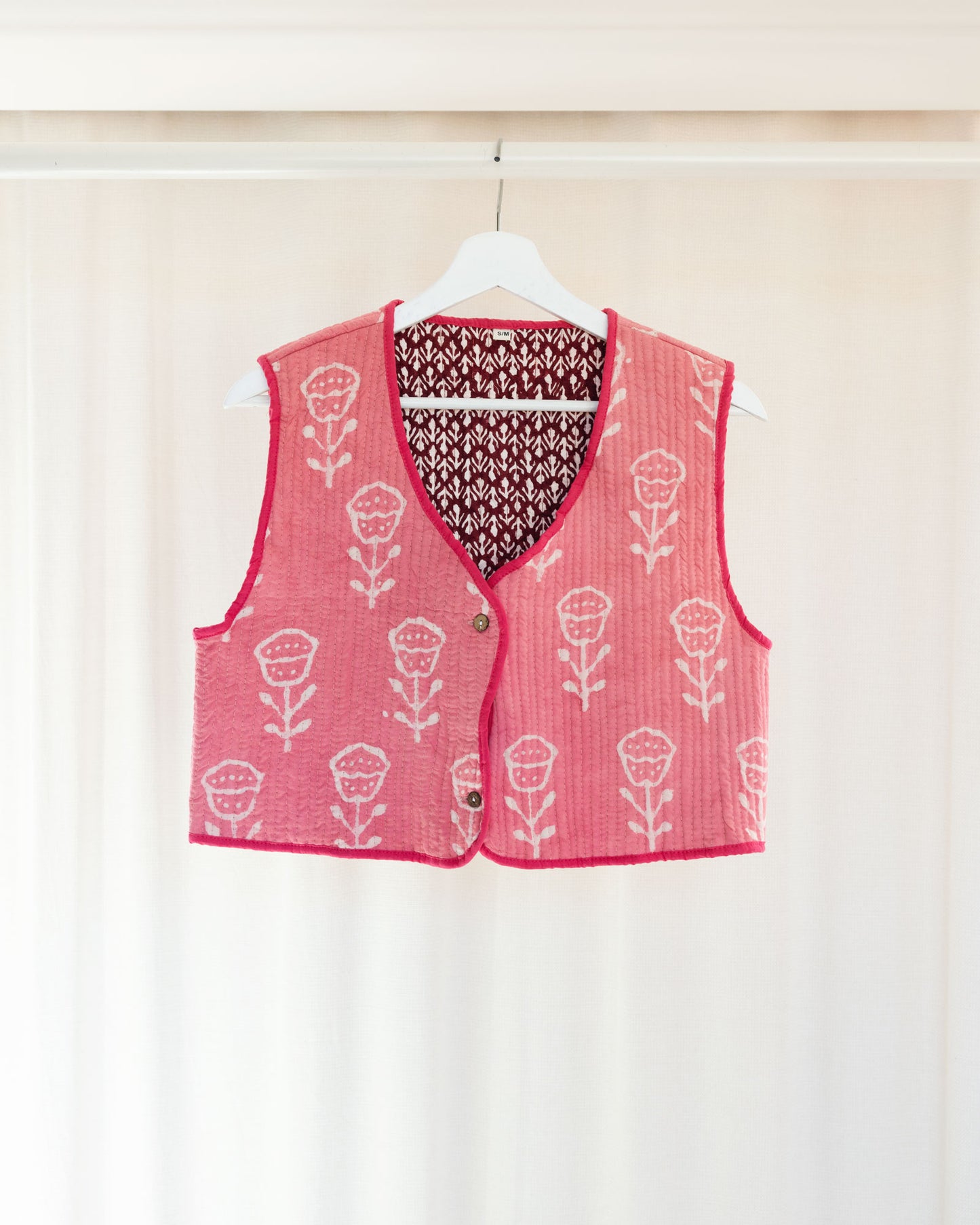SS25 - MINA VEST / ROMANTIC PINK AND BURGUNDY