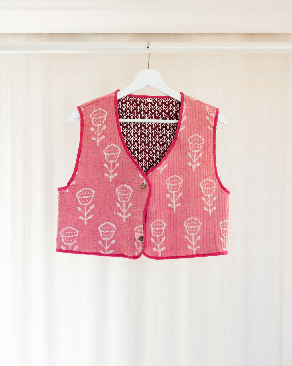Mina Vest - Pink and Burgundy