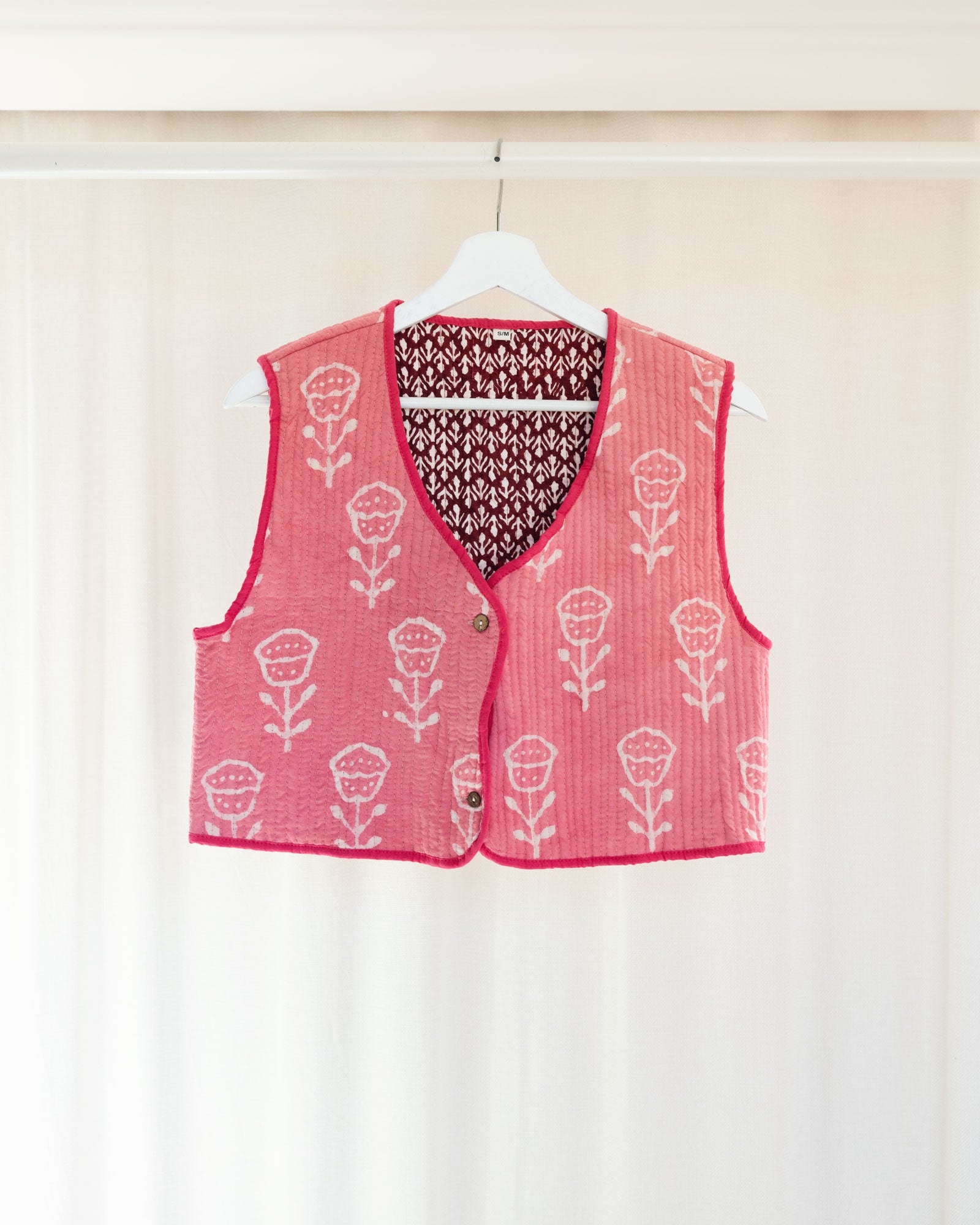 Mina Vest - Pink and Burgundy