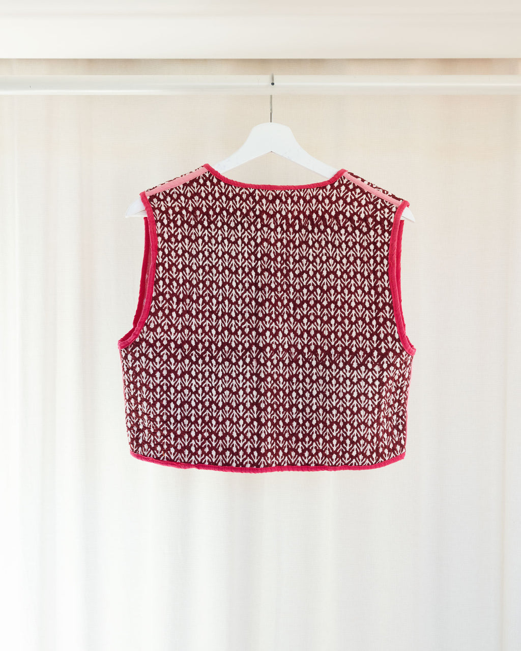 Mina Vest - Pink and Burgundy