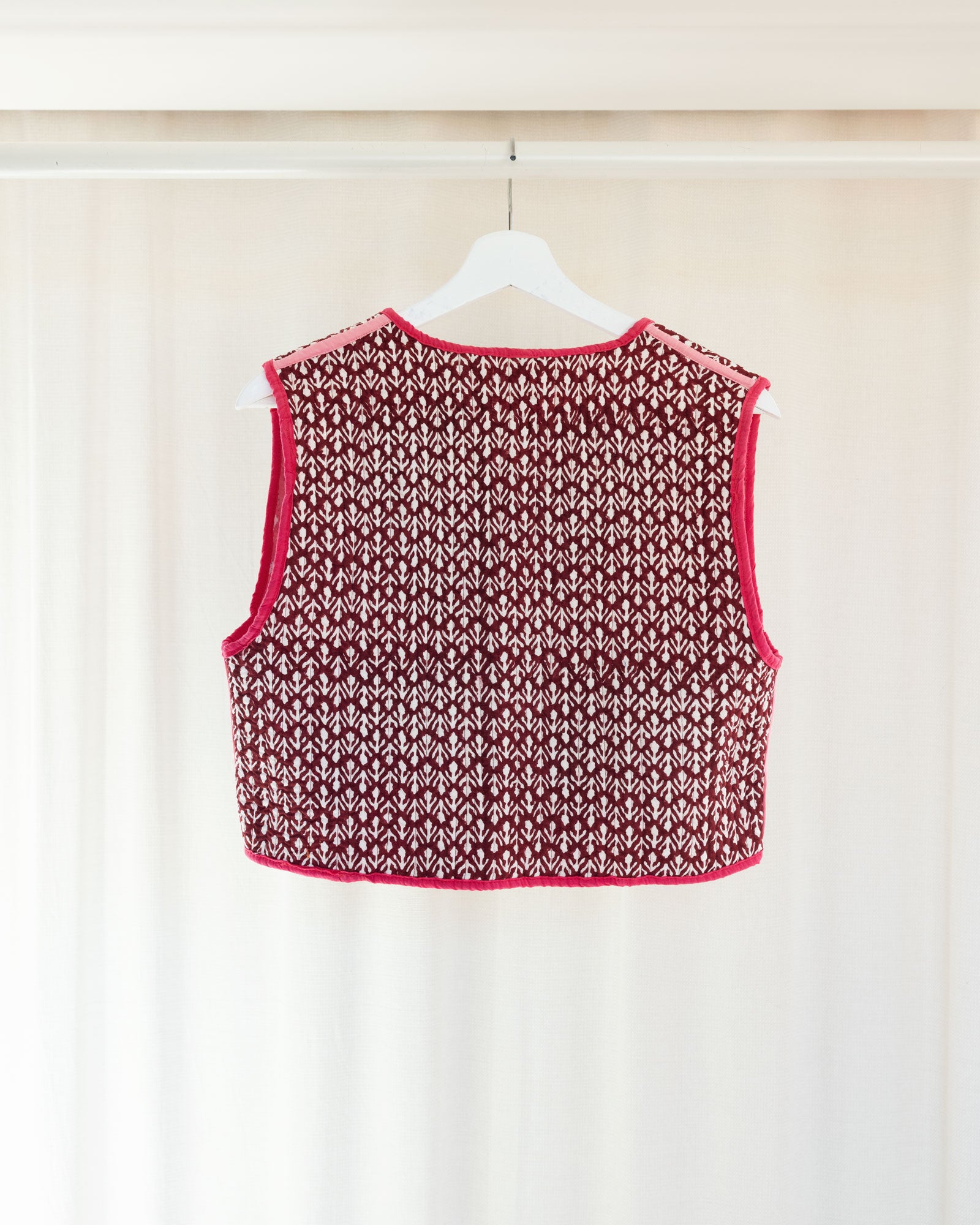 Mina Vest - Pink and Burgundy