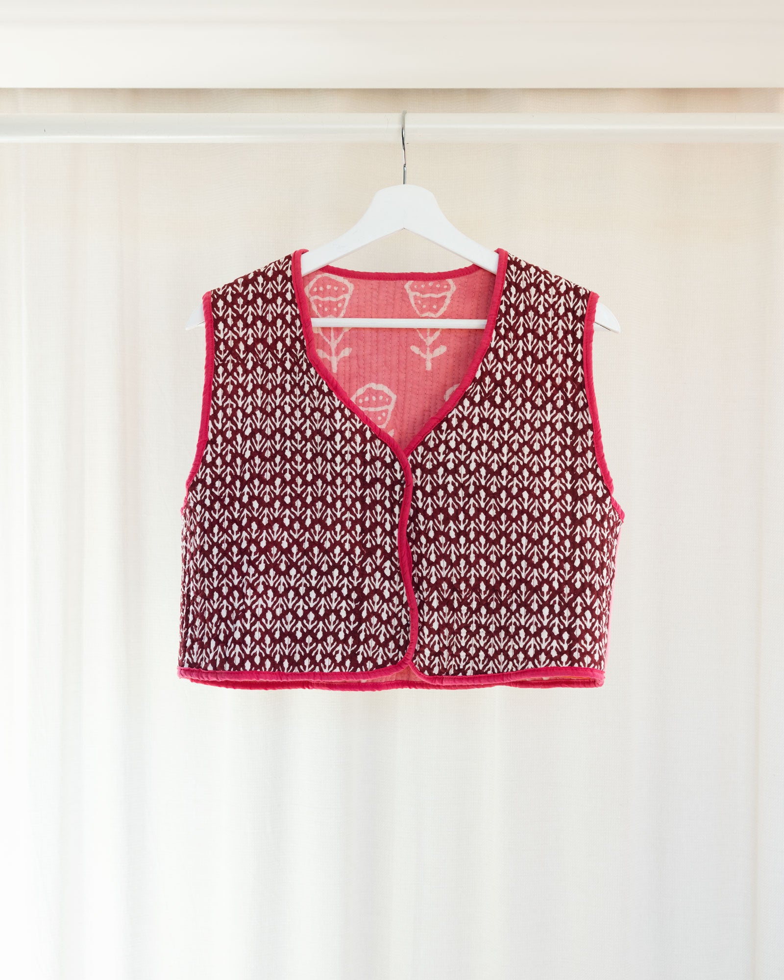 Mina Vest - Pink and Burgundy