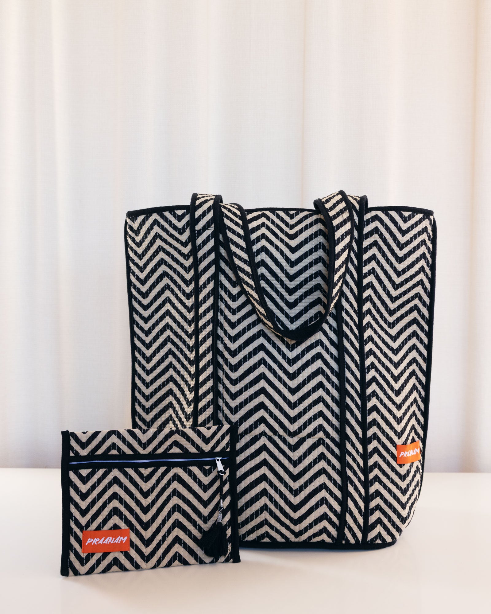 Kora Bag - Zebra Black and soft cream