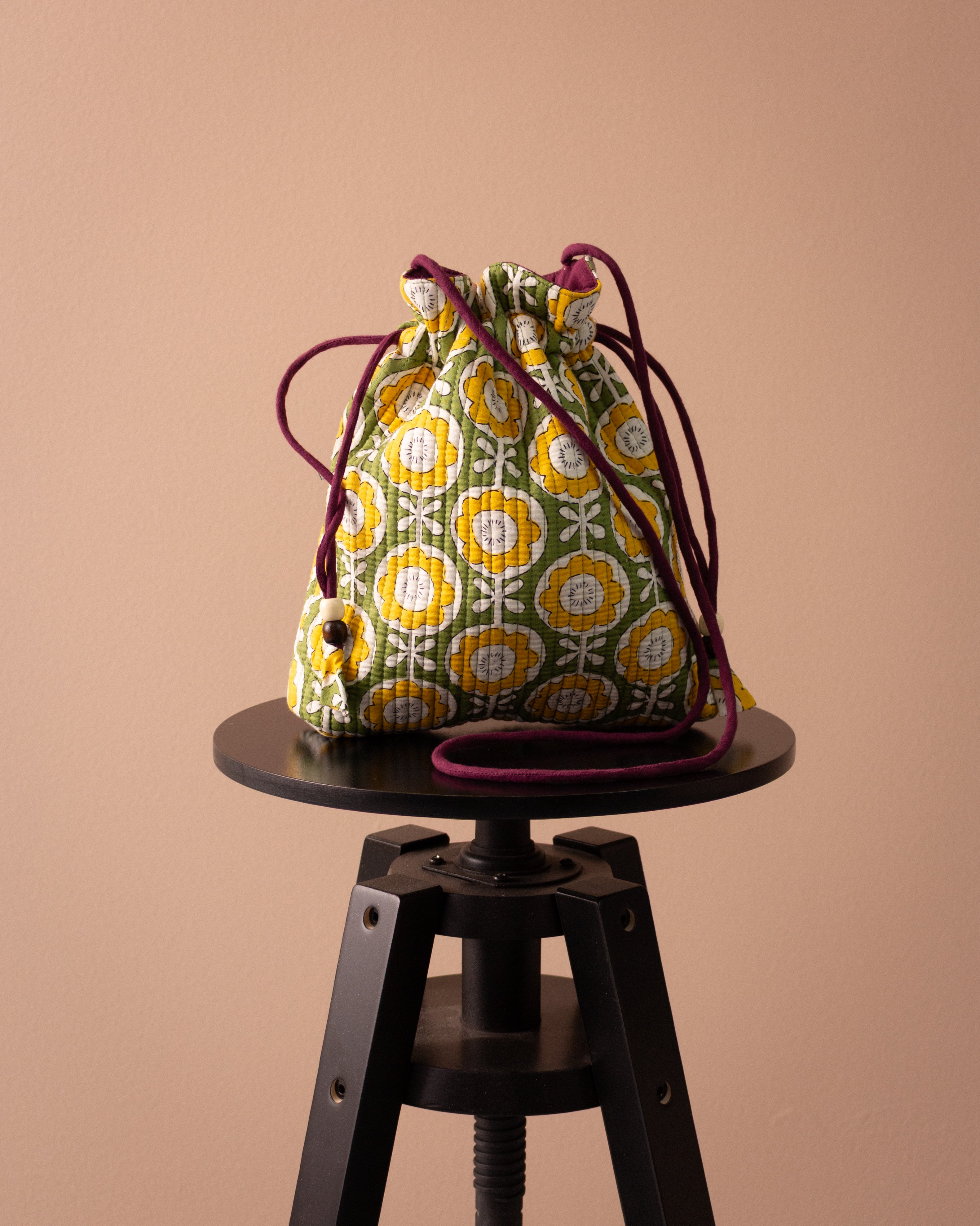 Rani Pouch - Green and Yellow