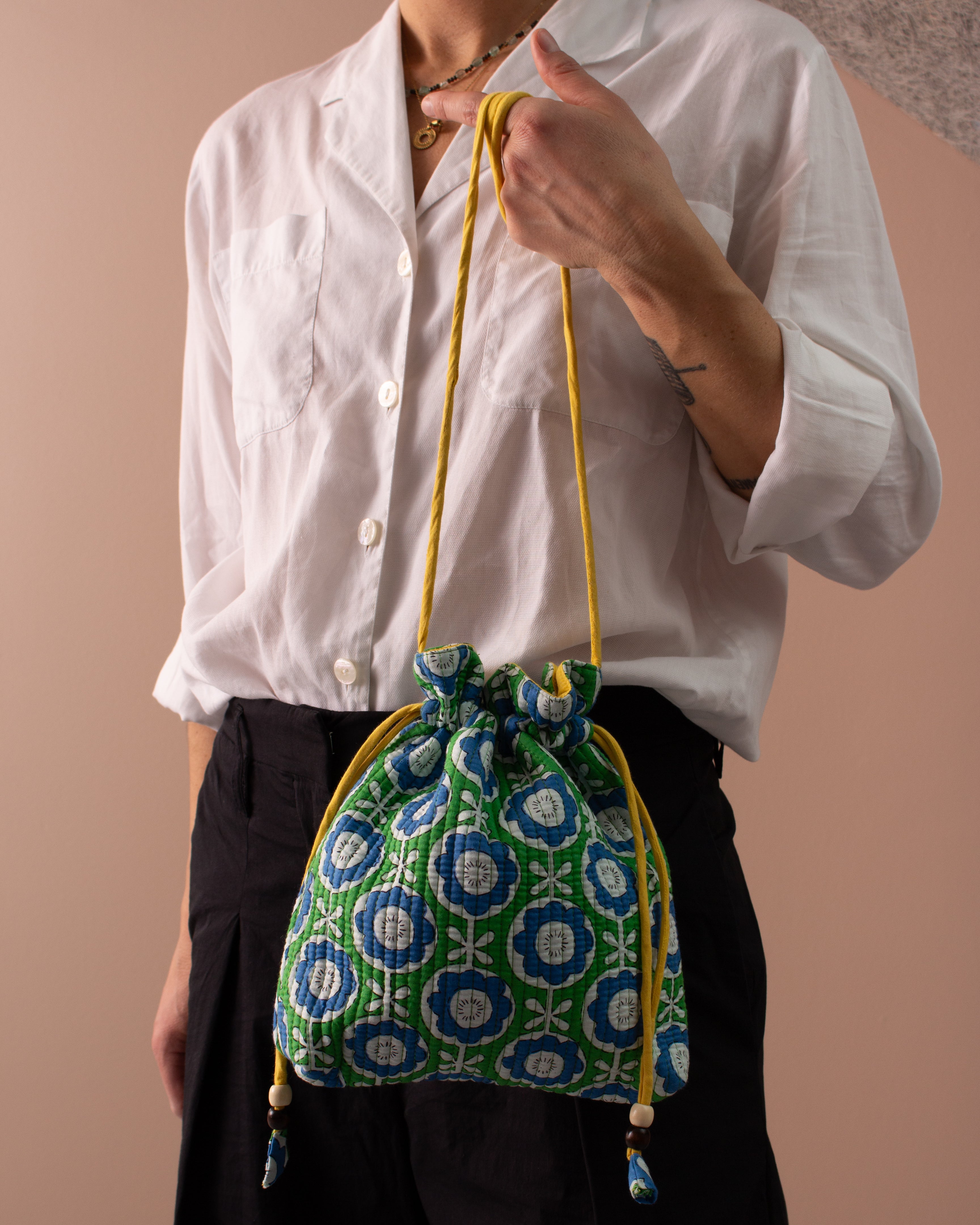 Rani Pouch - Green and Blue