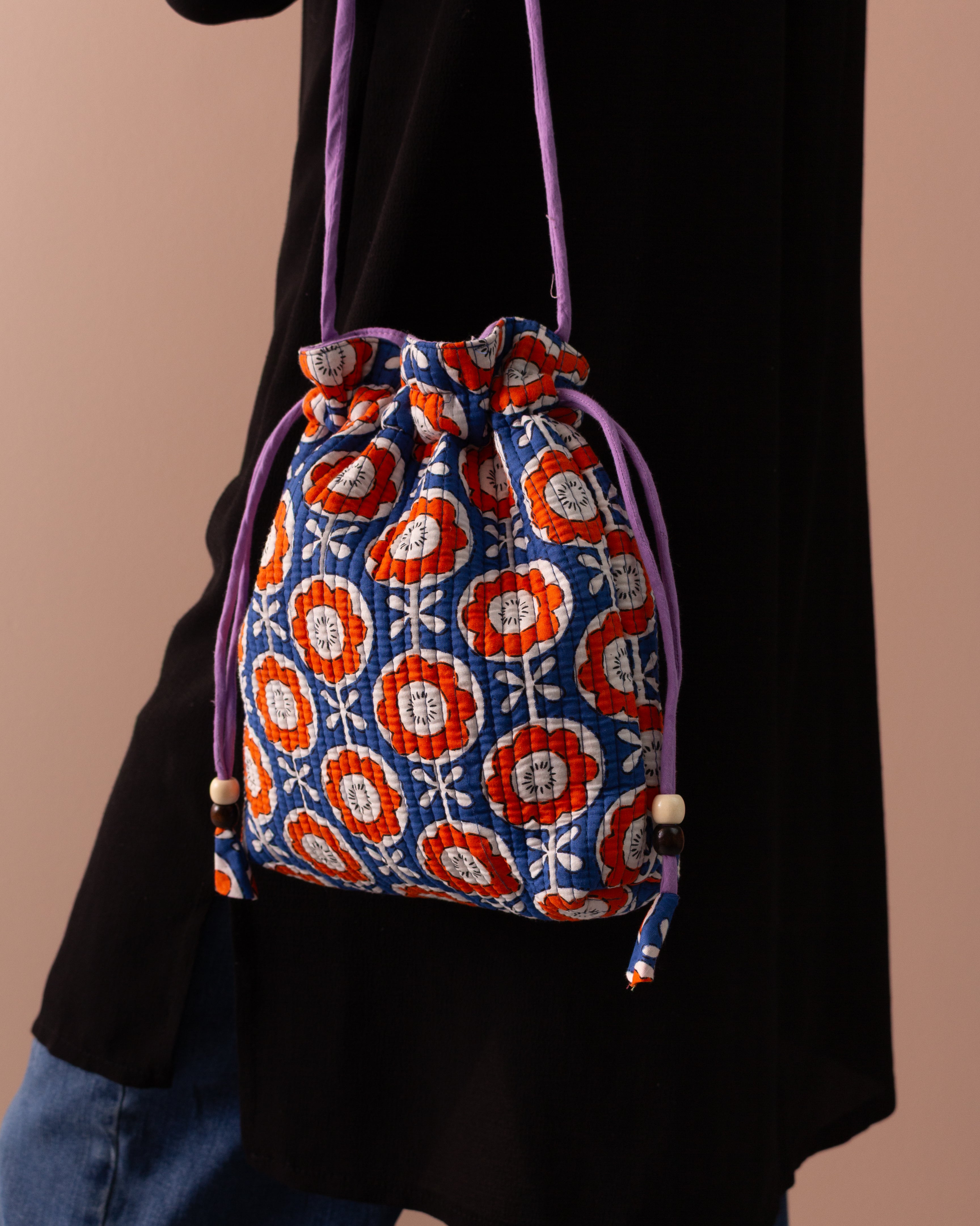 Rani Pouch - Blue and Orange