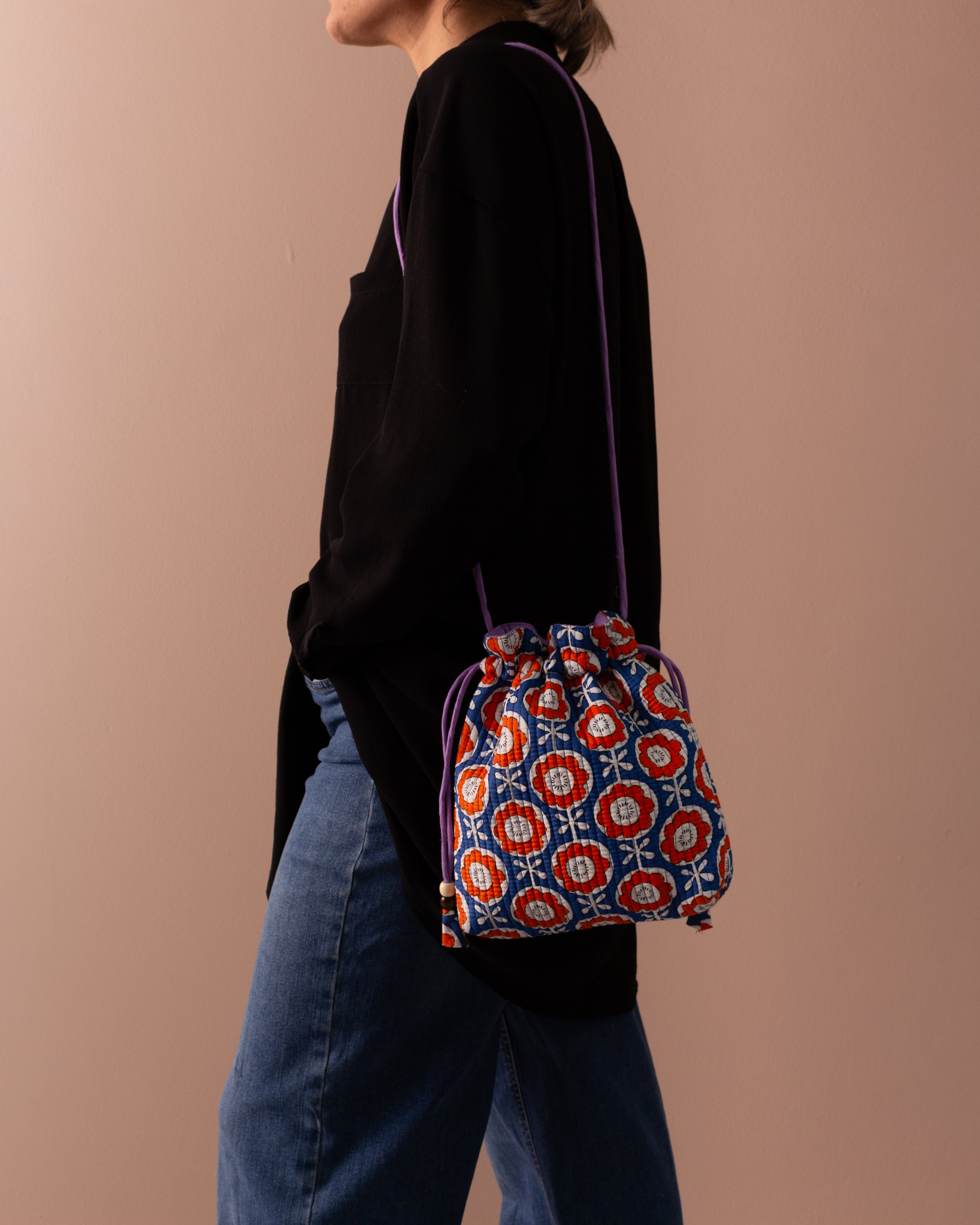 Rani Pouch - Blue and Orange