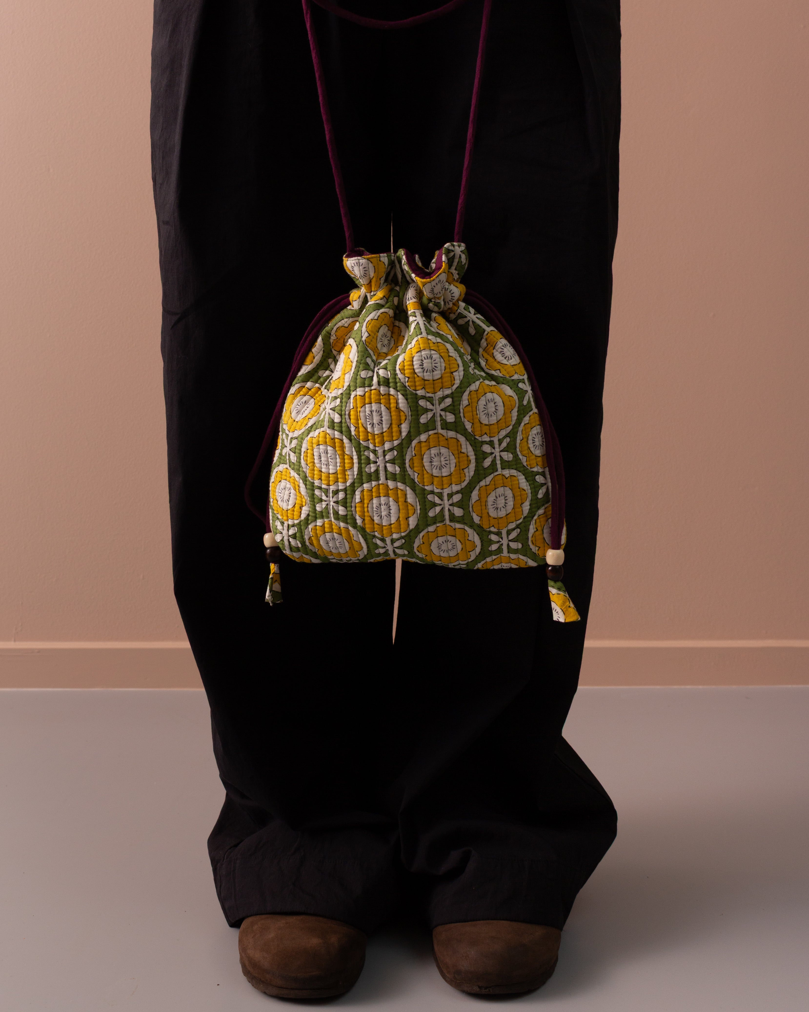 Rani Pouch - Green and Yellow