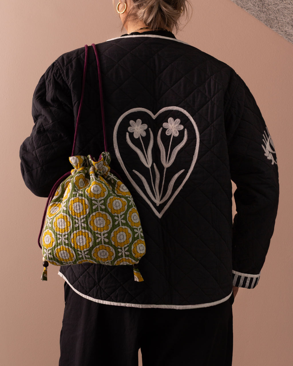 Rani Pouch - Green and Yellow
