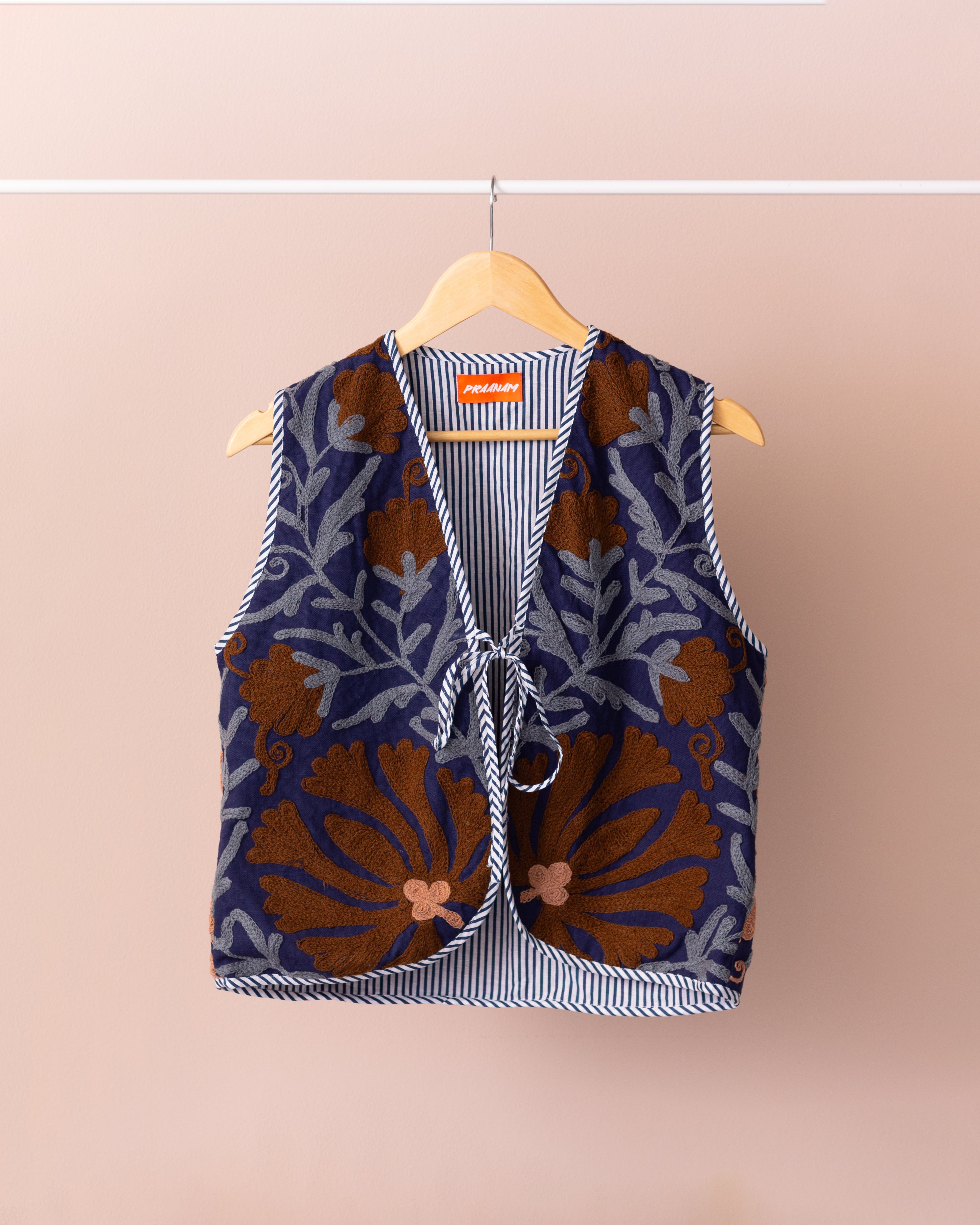 Kala Vest - Blue/Brown