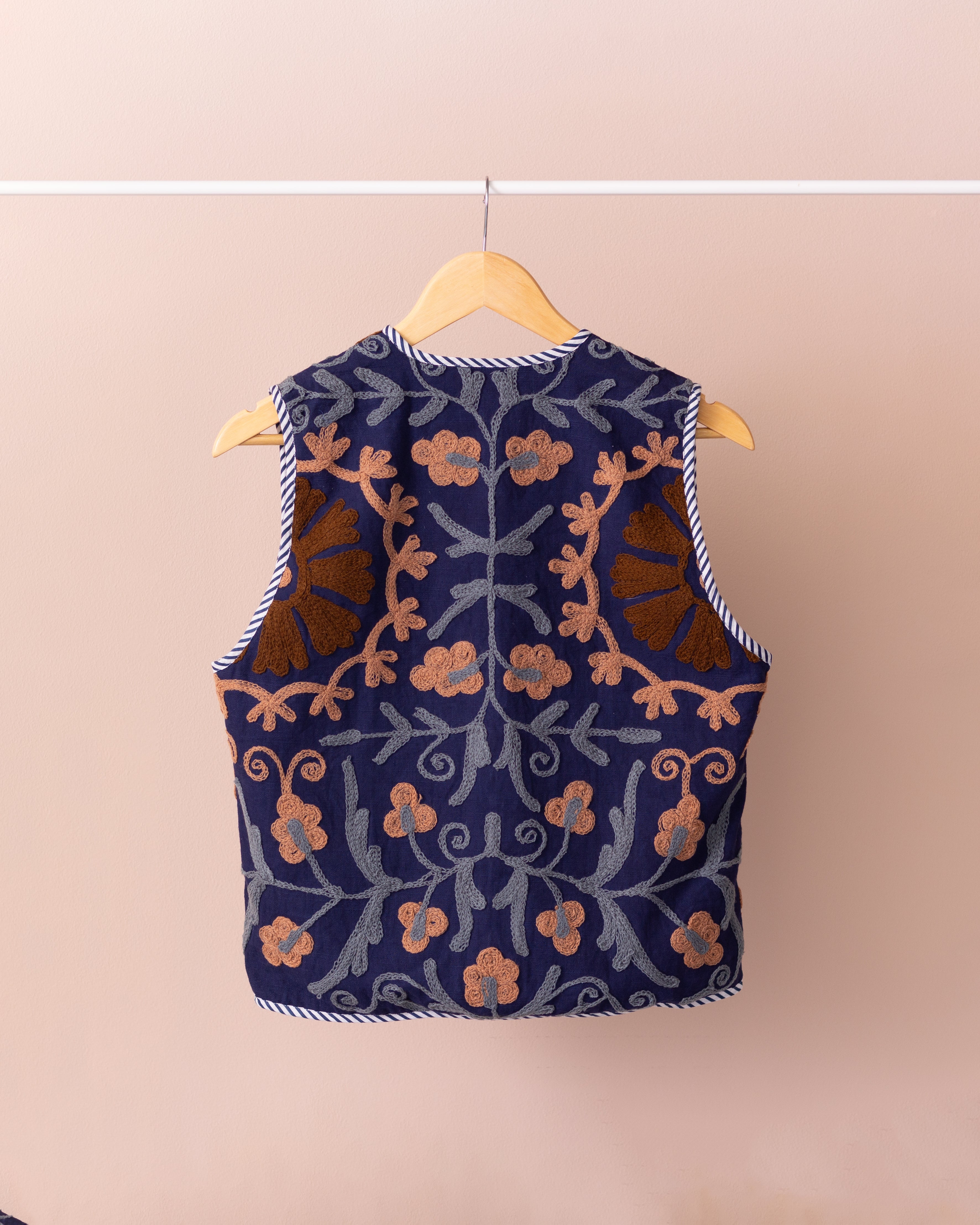Kala Vest - Blue/Brown