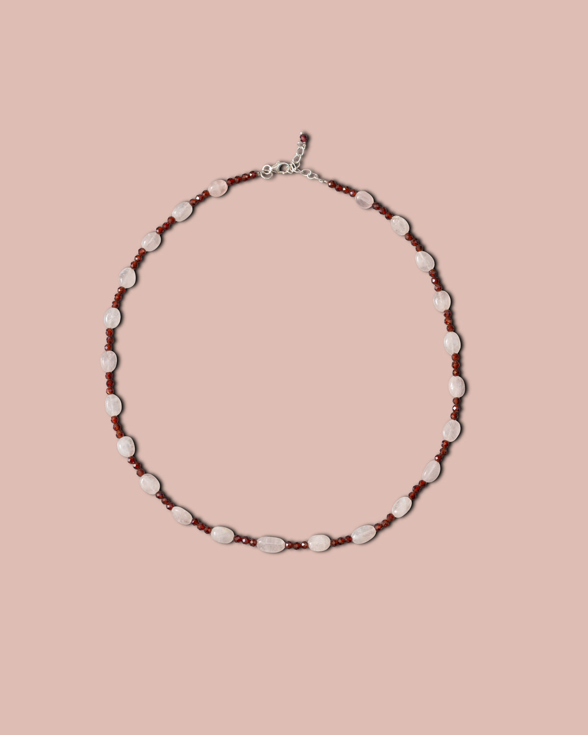 Selva Necklace - Rose Quartz and Red Garnet