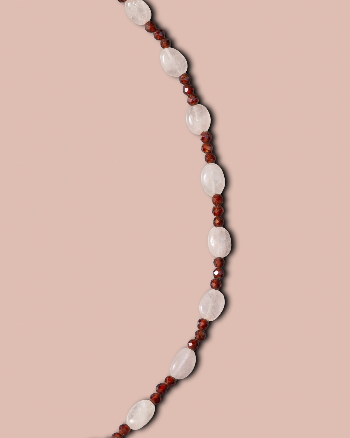 Selva Necklace - Rose Quartz and Red Garnet