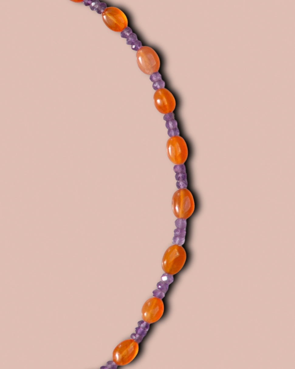 Selva Necklace - Cornelian and Amethyst