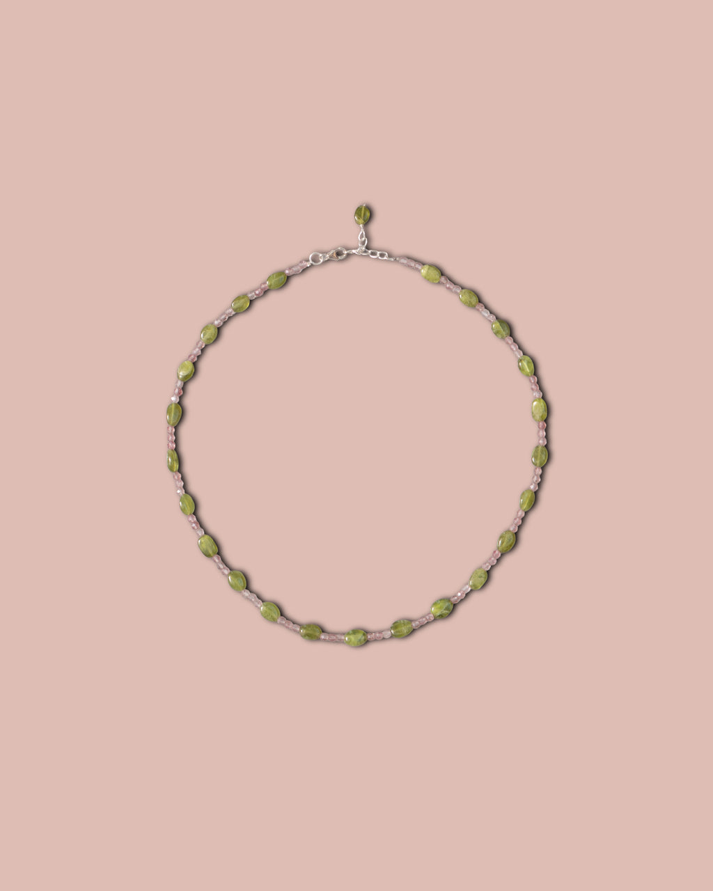 Selva Necklace - Green Garnet and Rose Quartz