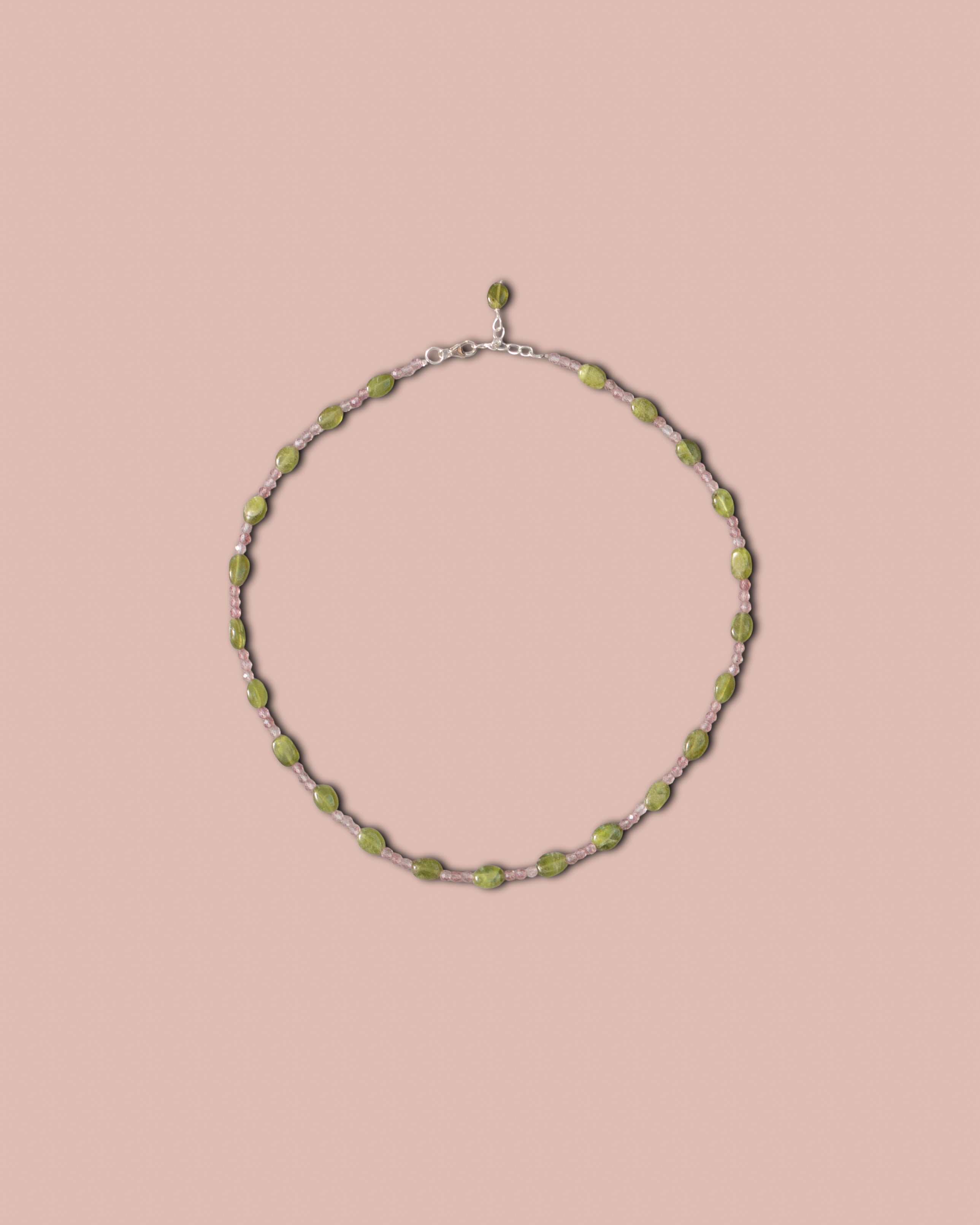 Selva Necklace - Green Garnet and Rose Quartz